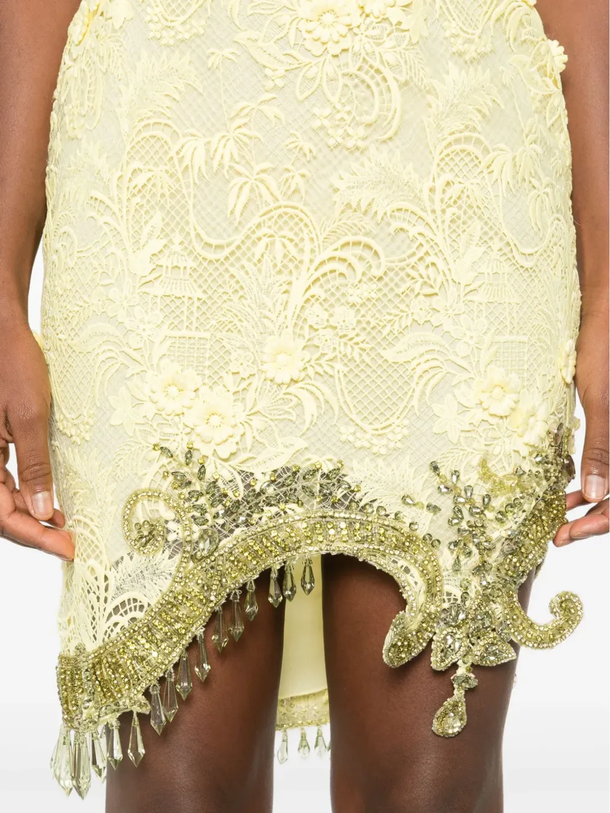 GEORGES HOBEIKA 花柄装飾のワンショルダーミニドレス - 画像5