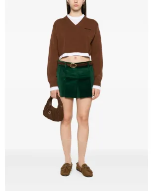 Miu Miu プリーツコーデュロイスカート - サムネイル2