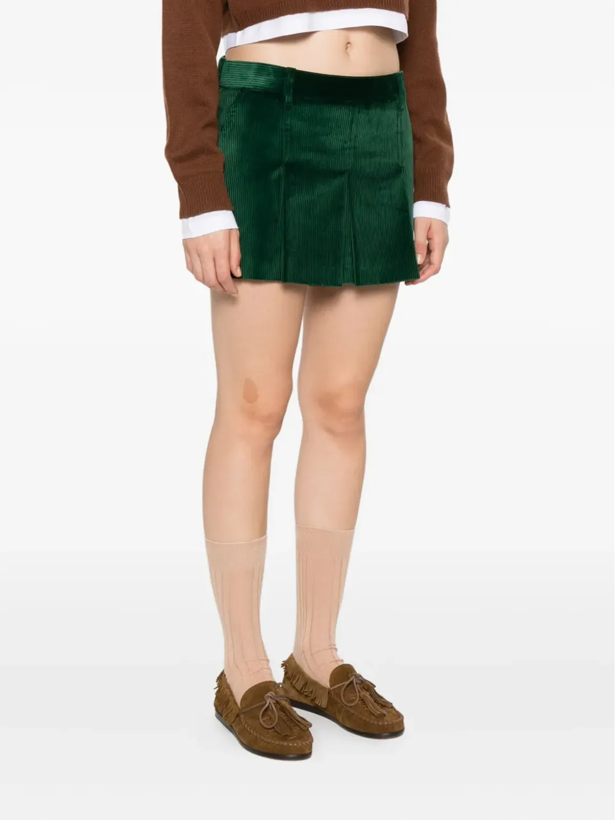 Miu Miu プリーツコーデュロイスカート - 画像3