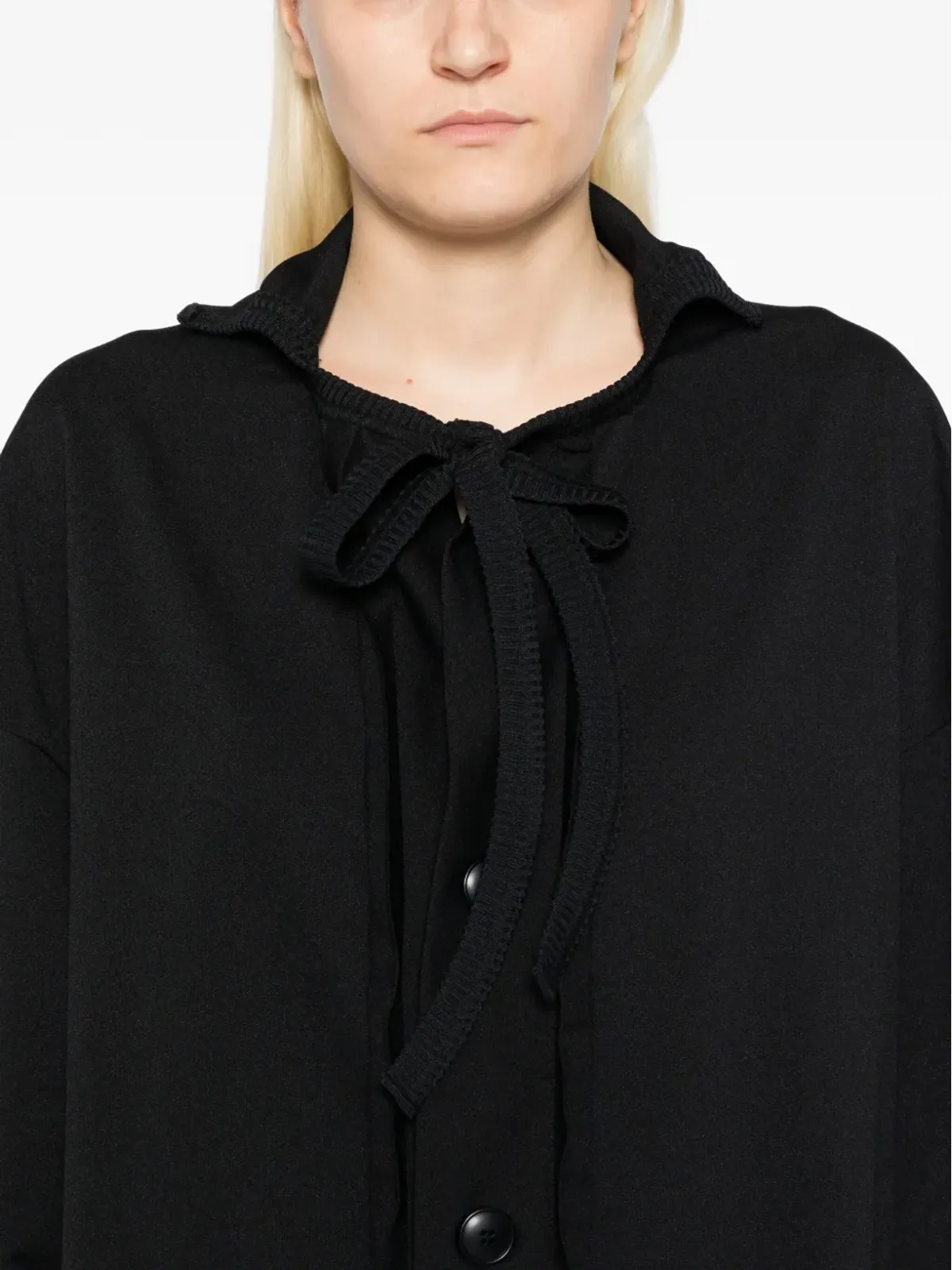 Yohji Yamamoto ジャージーツイルコート（ブラック） - 画像5