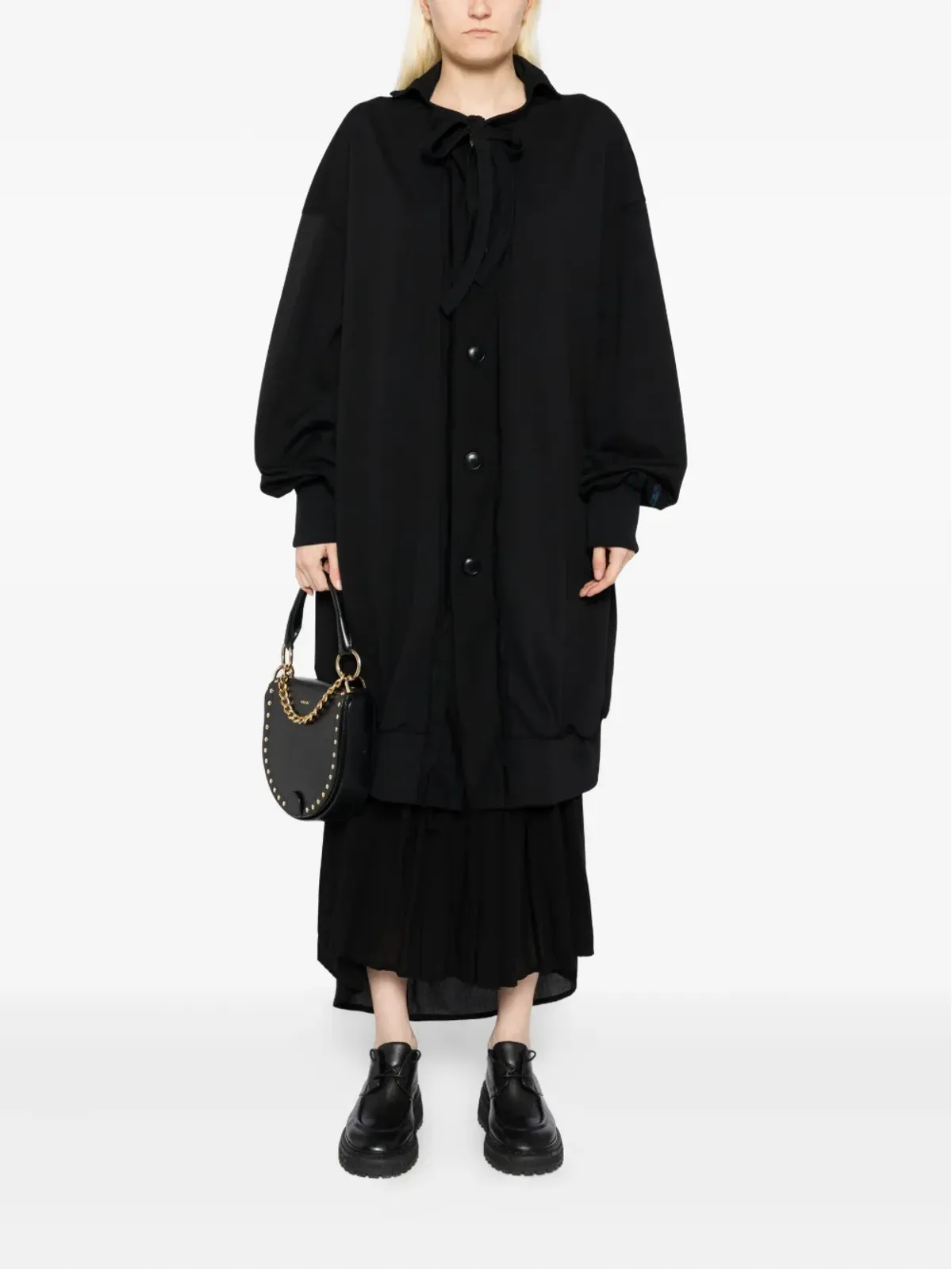 Yohji Yamamoto ジャージーツイルコート（ブラック） - 画像2