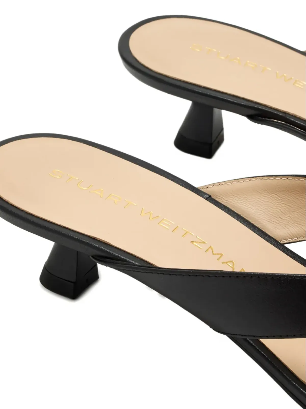 Stuart Weitzman 35mm Rio レザー ヒールサンダル ブラック - 画像4
