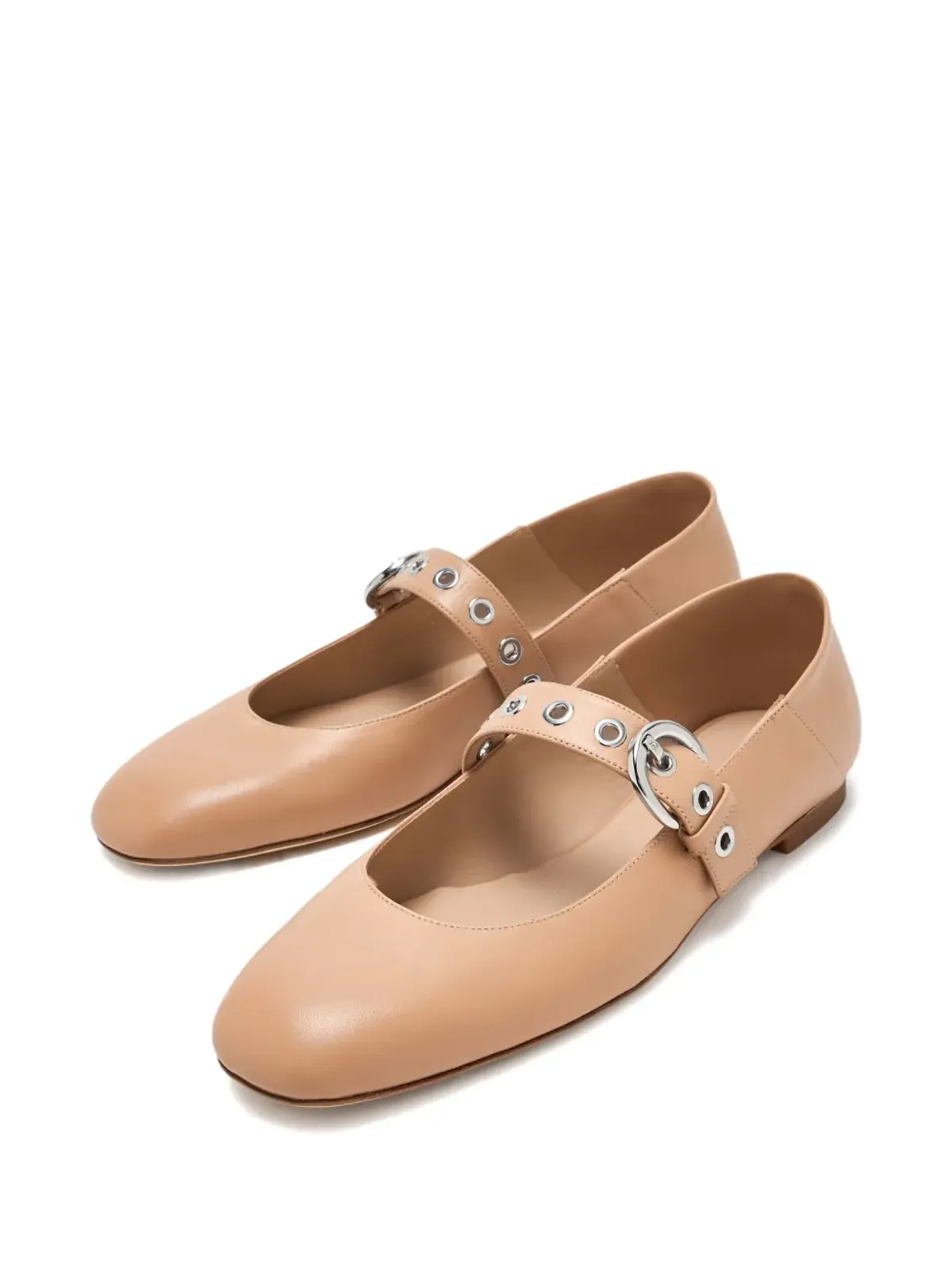 Stuart Weitzman バックルストラップアイレット バレエフラット - 画像2