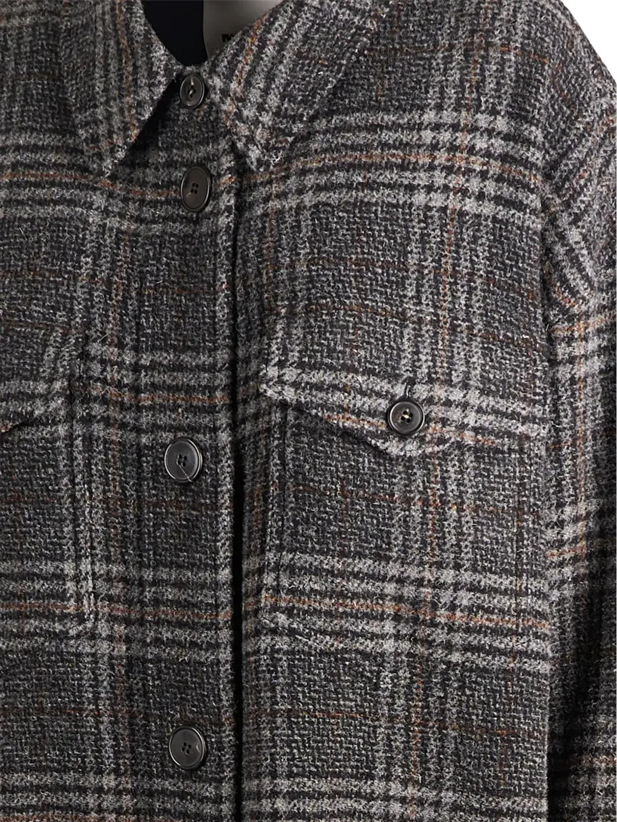 MARANT ÉTOILE グレー チェック柄 ボタン留め コート - 画像3