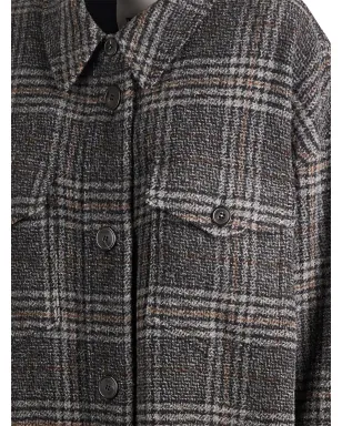 MARANT ÉTOILE グレー チェック柄 ボタン留め コート - サムネイル3