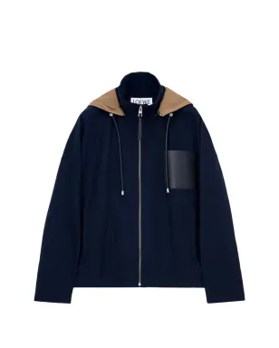 LOEWE フード付きレザーパッチジャケット - サムネイル1