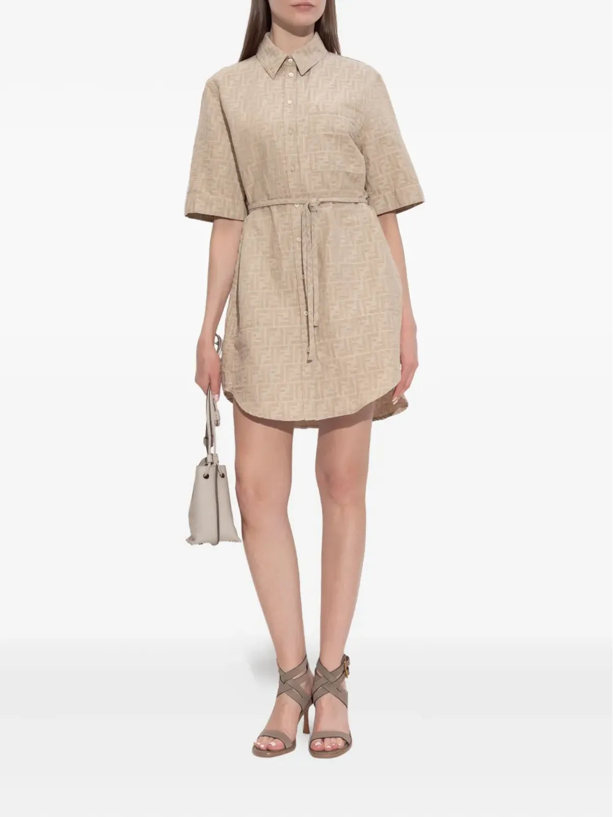 FENDI モノグラムロゴ シャツドレス - 画像2