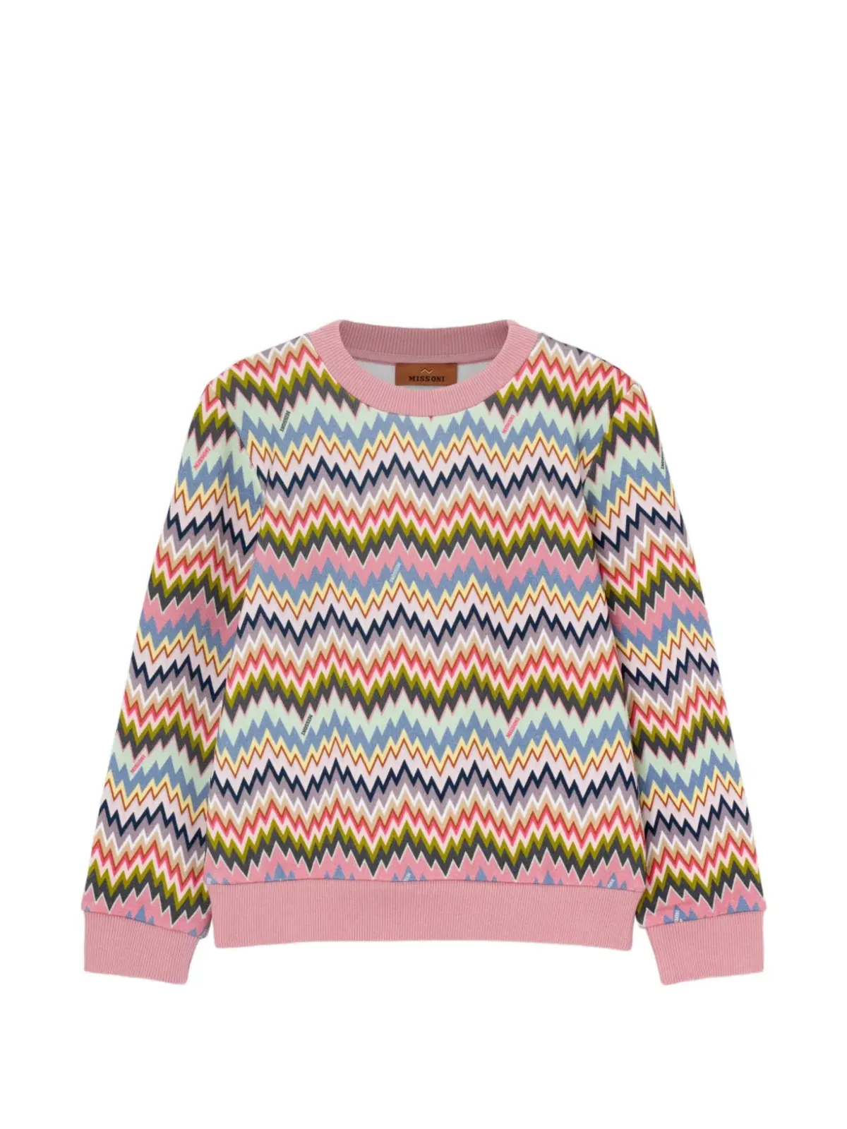 Missoni Kids チェブロン柄スウェットシャツ ピンク - 画像1