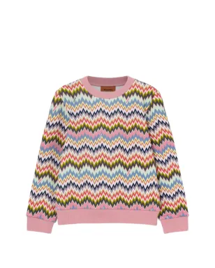 Missoni Kids チェブロン柄スウェットシャツ ピンク - サムネイル1
