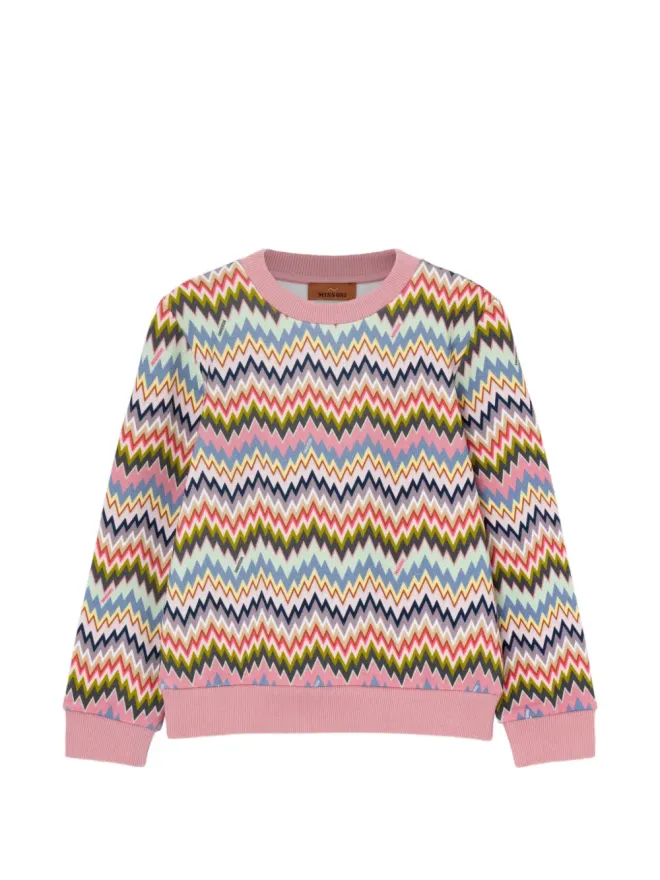 Missoni Kids Missoni Kids チェブロン柄スウェットシャツ ピンクの商品画像