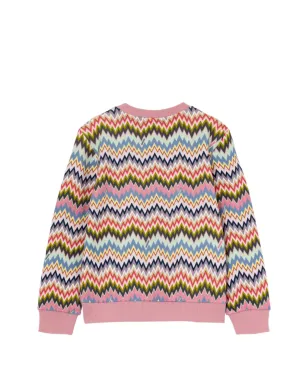 Missoni Kids チェブロン柄スウェットシャツ ピンク - サムネイル2