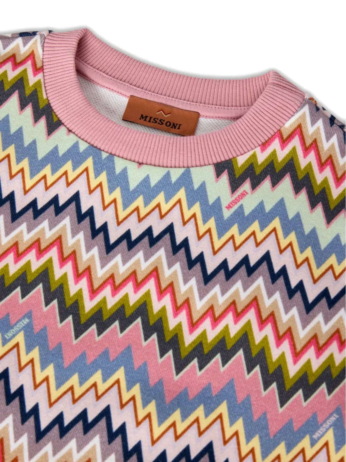 Missoni Kids チェブロン柄スウェットシャツ ピンク - 画像3