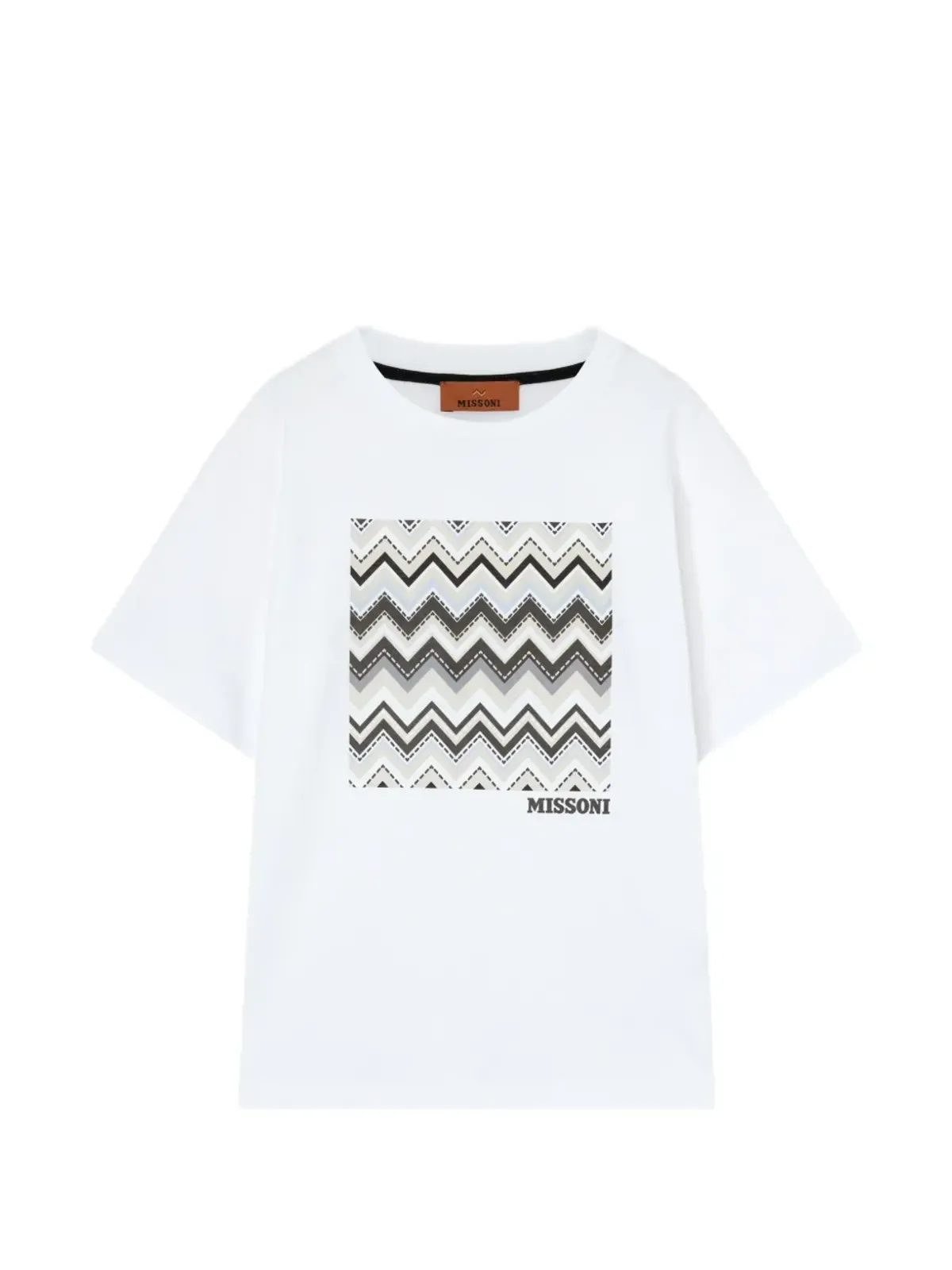 Missoni Kids ジグザグ柄のトリム Tシャツ - ホワイト - 画像1
