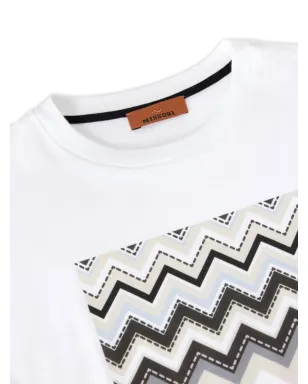 Missoni Kids ジグザグ柄のトリム Tシャツ - ホワイト - サムネイル3