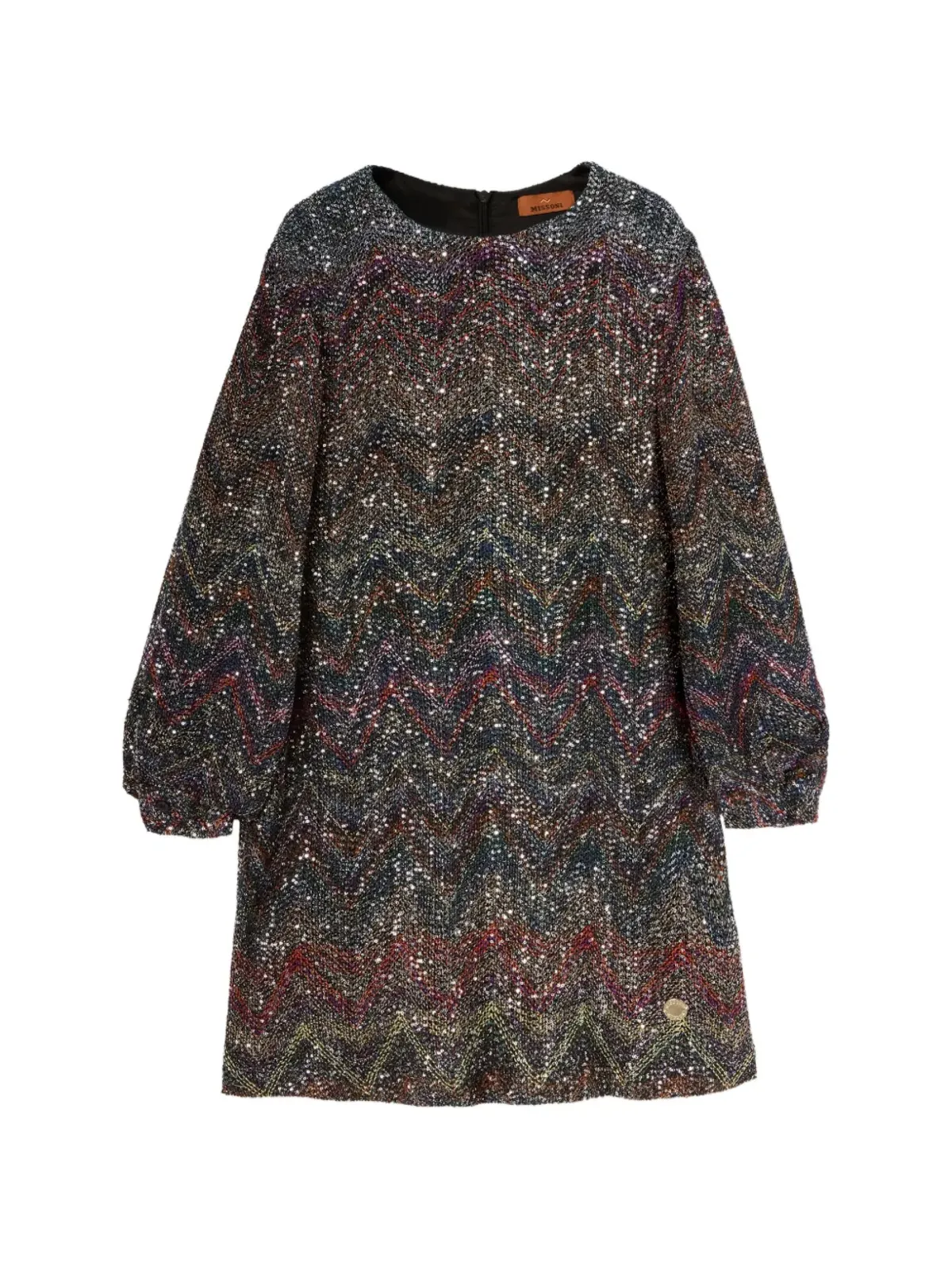 Missoni Kids チェブロン柄長袖ドレス - ブラック - 画像1