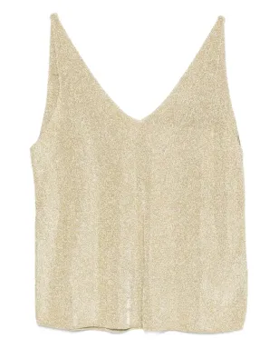 Ba&Sh Zuani lurex V-neck top - Gold - サムネイル2