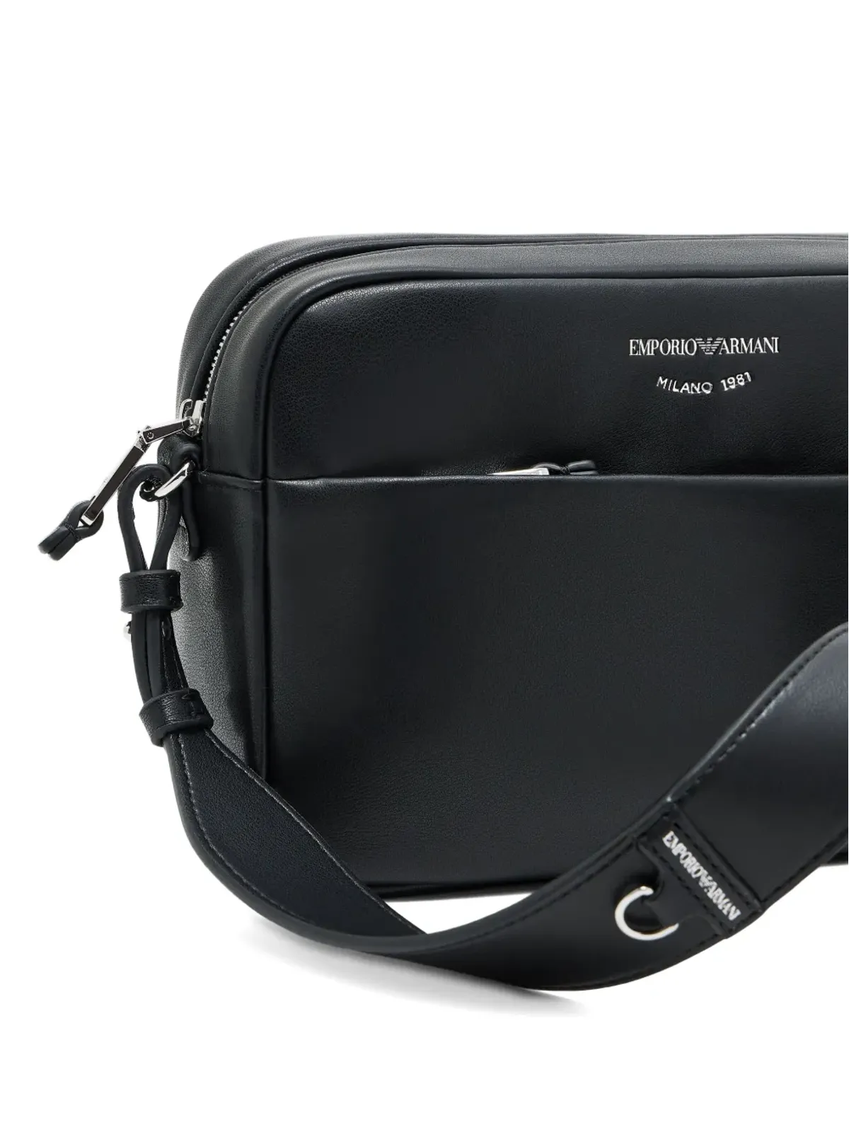 Emporio Armani ロゴプリントレザーショルダーバッグ - 画像4