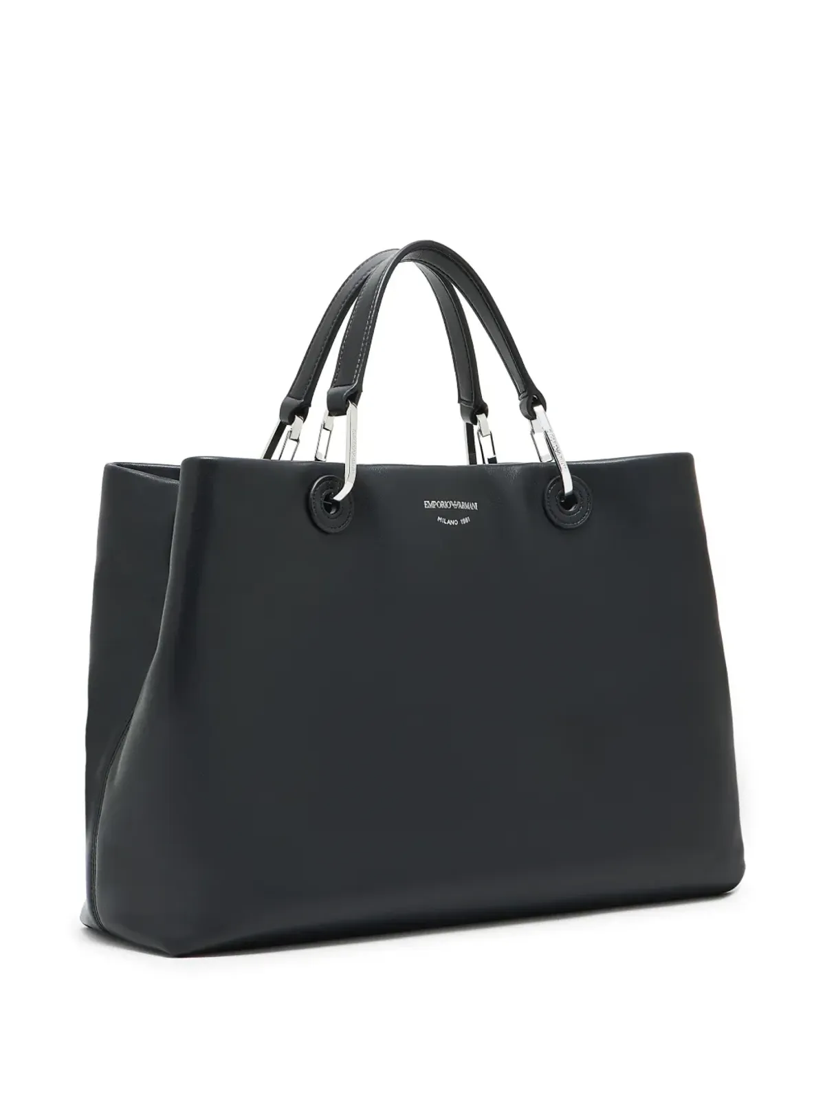 Emporio Armani トップハンドルレザートートバッグ - ブラック - 画像3