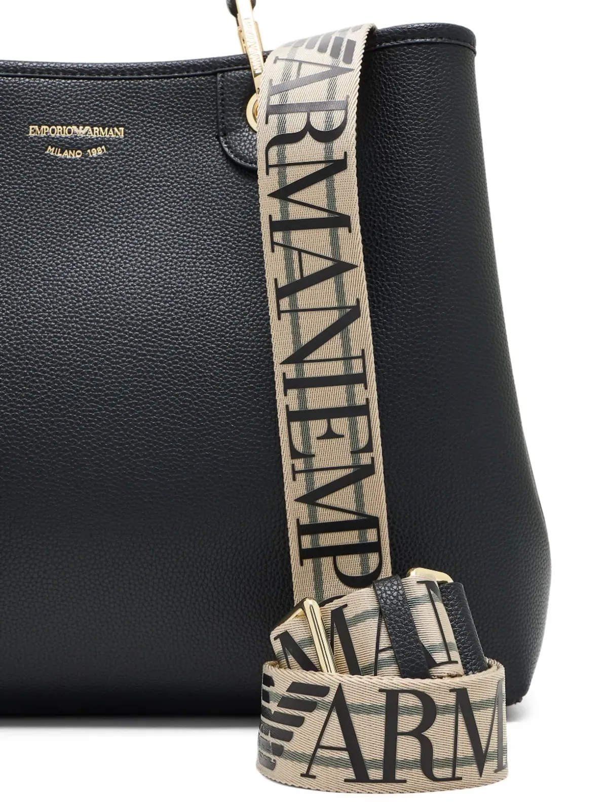 Emporio Armani ミディアムグレインレザー トートバッグ - 画像5