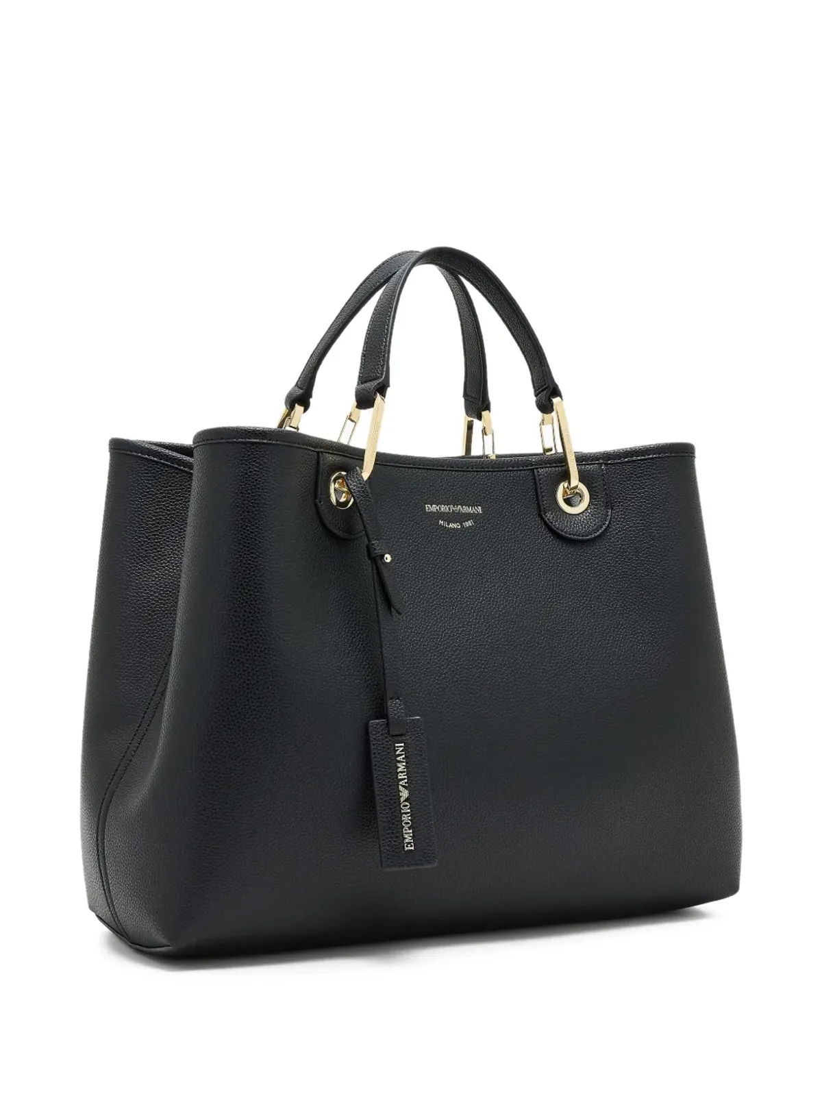 Emporio Armani ミディアムグレインレザー トートバッグ - 画像3