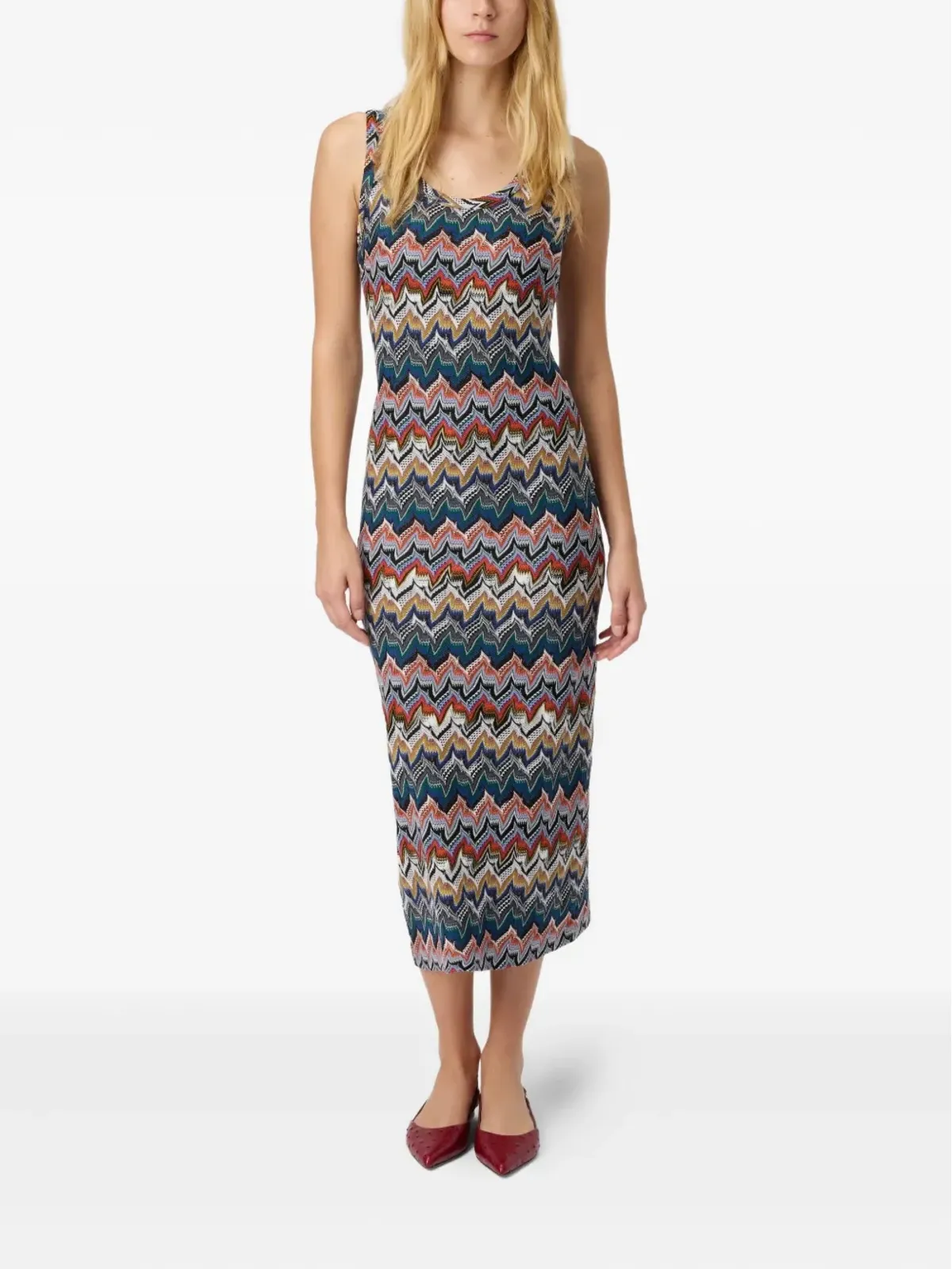 Missoni zigzag sleeveless midi dress - Blue - 画像2