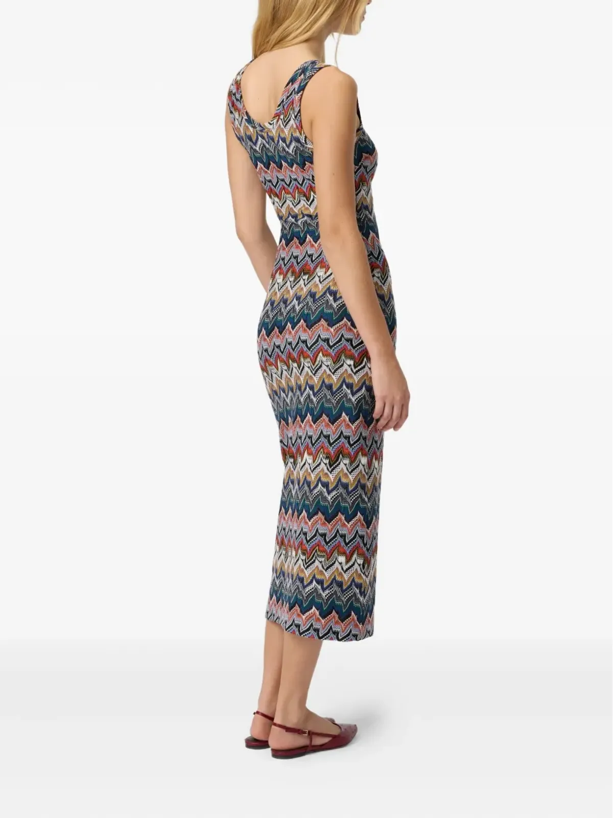 Missoni zigzag sleeveless midi dress - Blue - 画像3