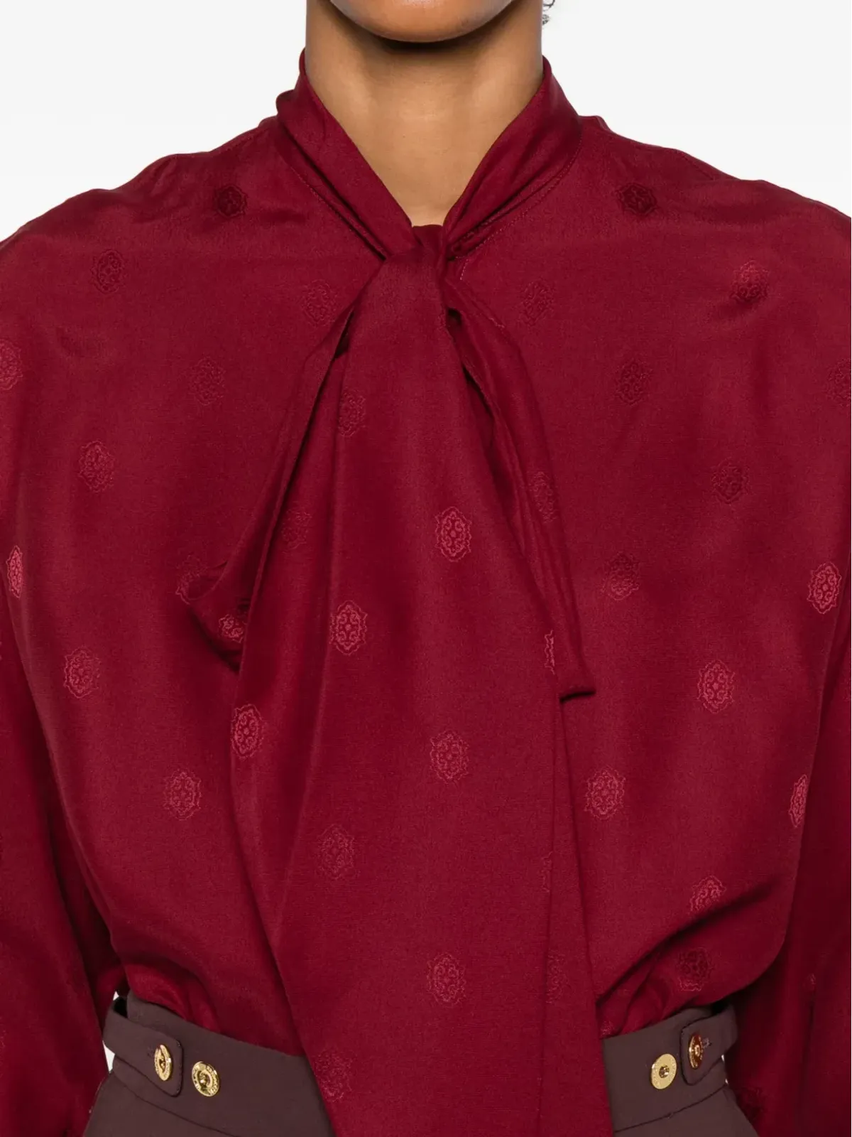 ETRO ドット柄タイネックブラウス - Red - 画像5
