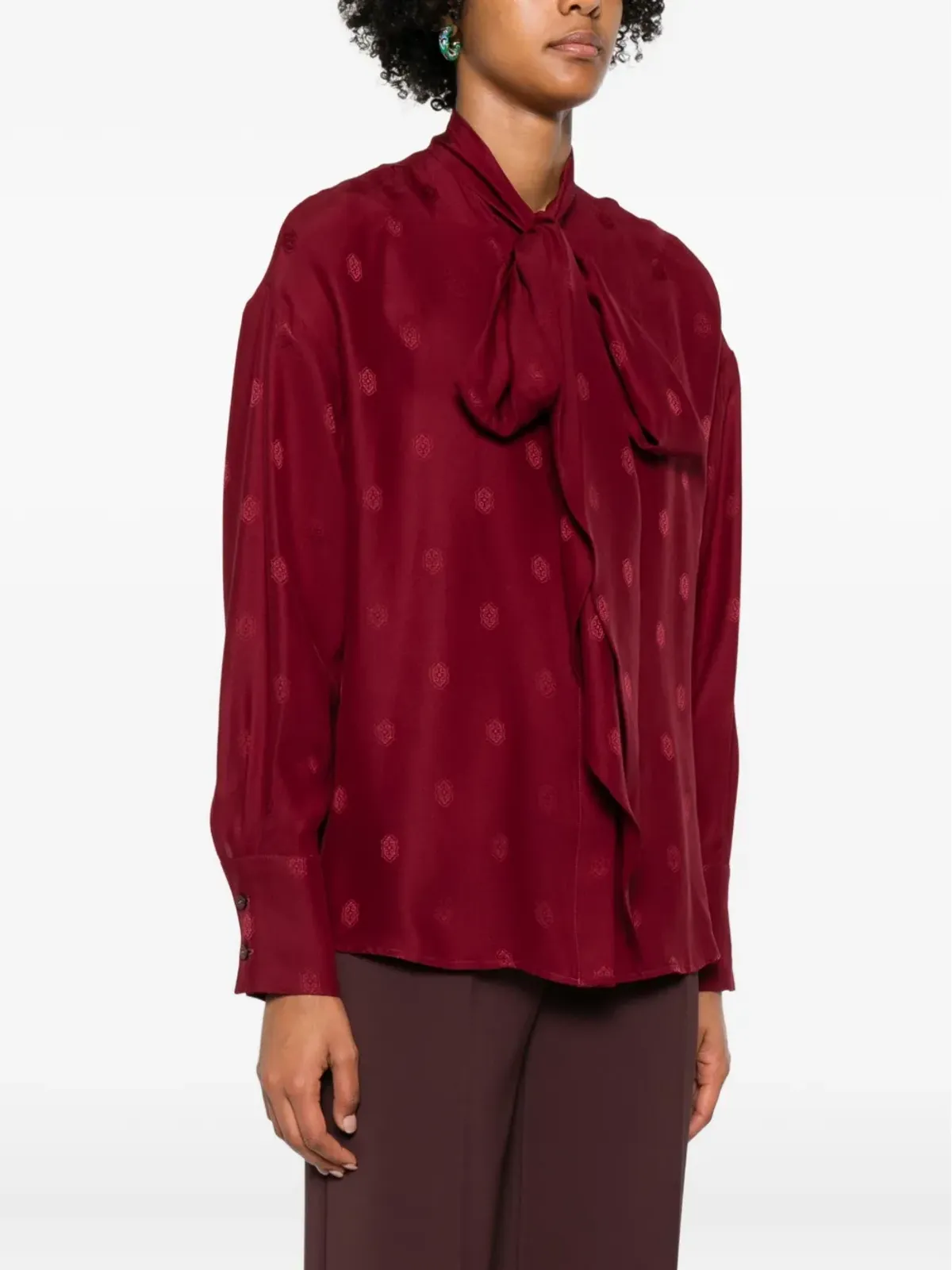 ETRO ドット柄タイネックブラウス - Red - 画像3