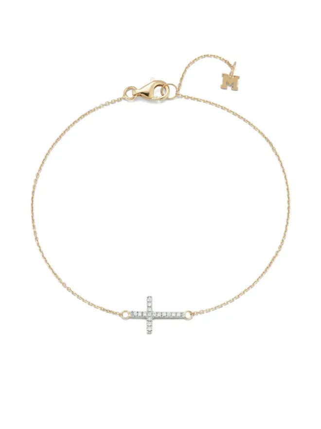 Mateo Mateo 14K イエローゴールド クロス ミニダイヤモンド ブレスレットの商品画像