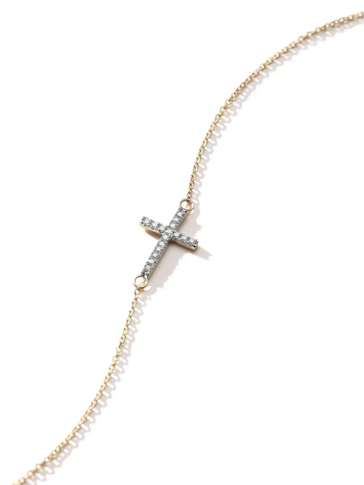 Mateo 14K イエローゴールド クロス ミニダイヤモンド ブレスレット - 画像2