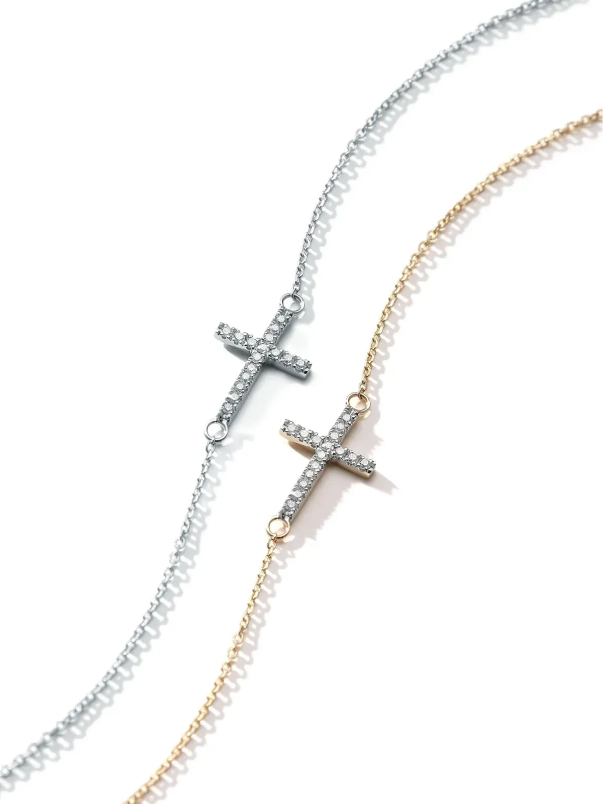 Mateo 14K イエローゴールド クロス ミニダイヤモンド ブレスレット - 画像4