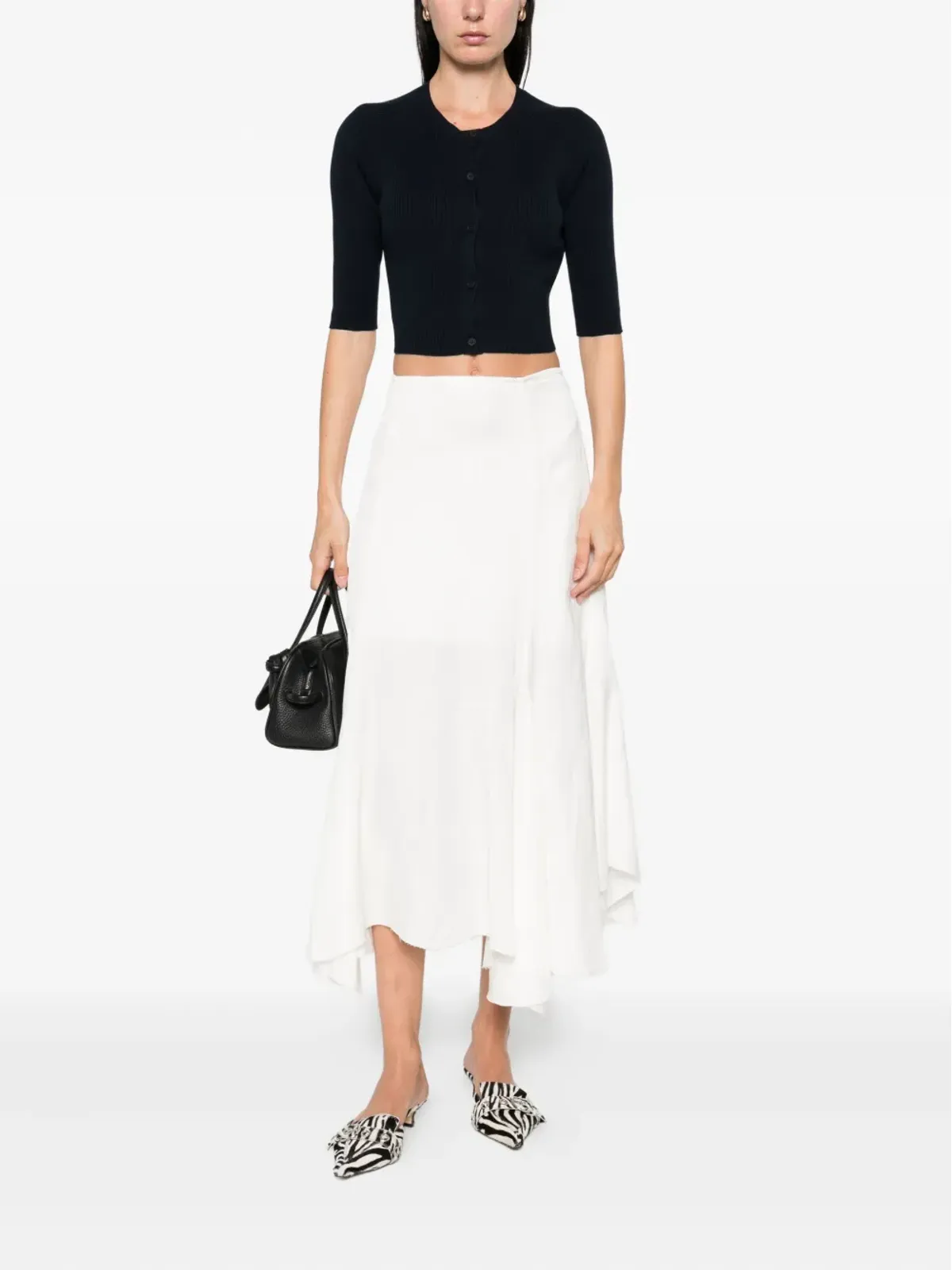 S Max Mara リブ編みボタン付きカーディガン - 画像2