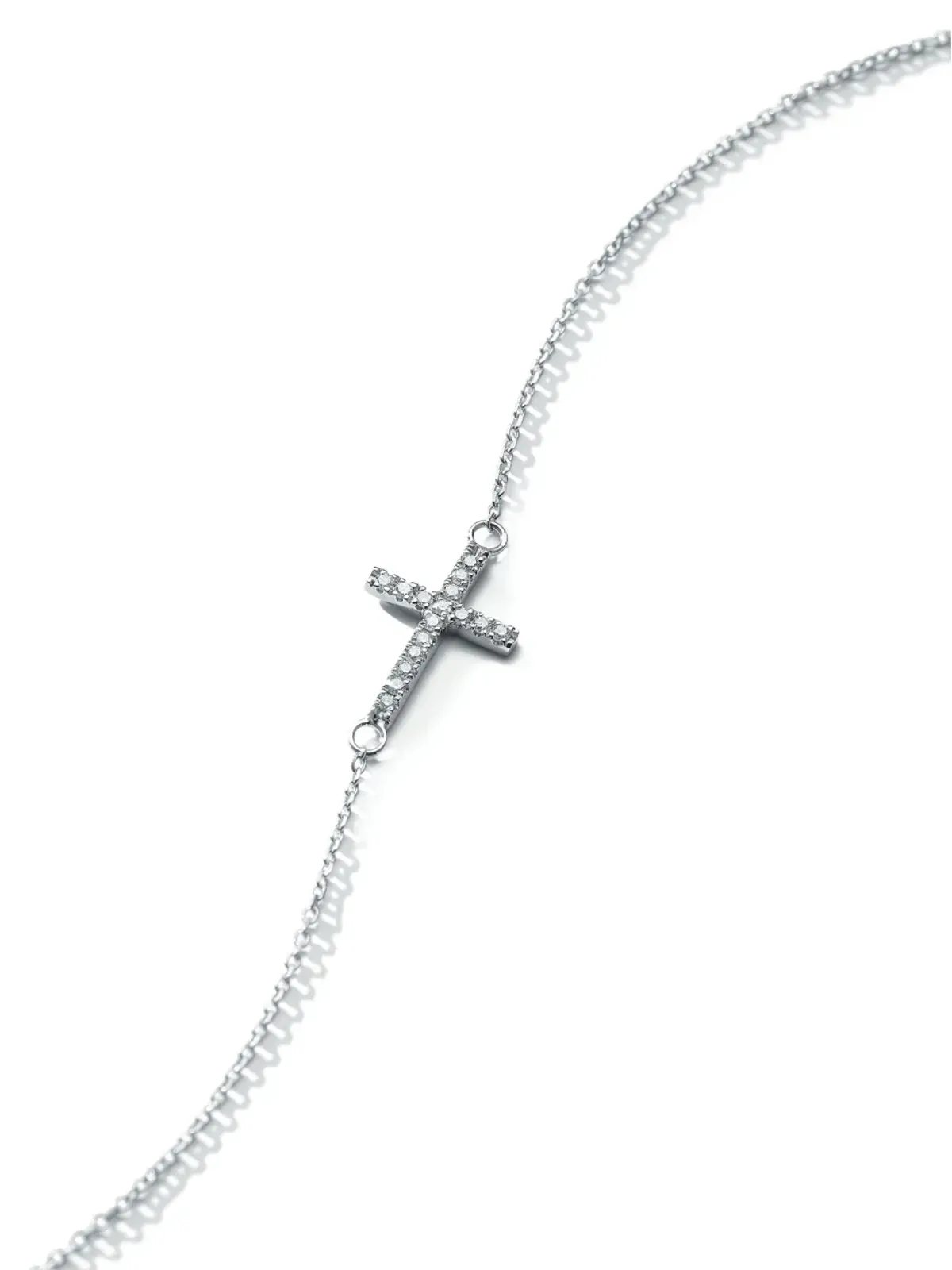 Mateo Silver Diamond Cross Bracelet - 画像2