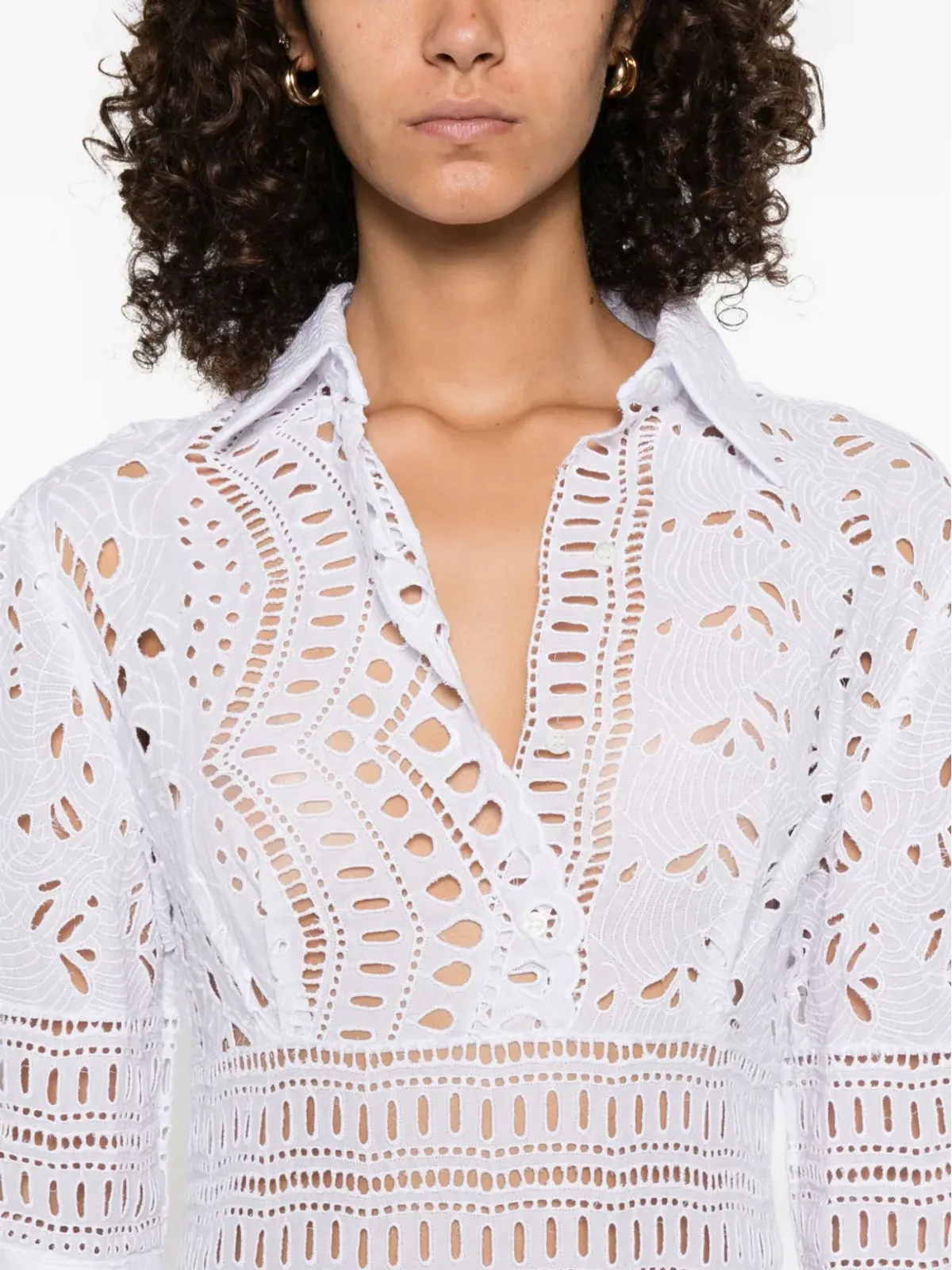 Ermanno Scervino 刺繍入りティアードドレス - White - 画像5