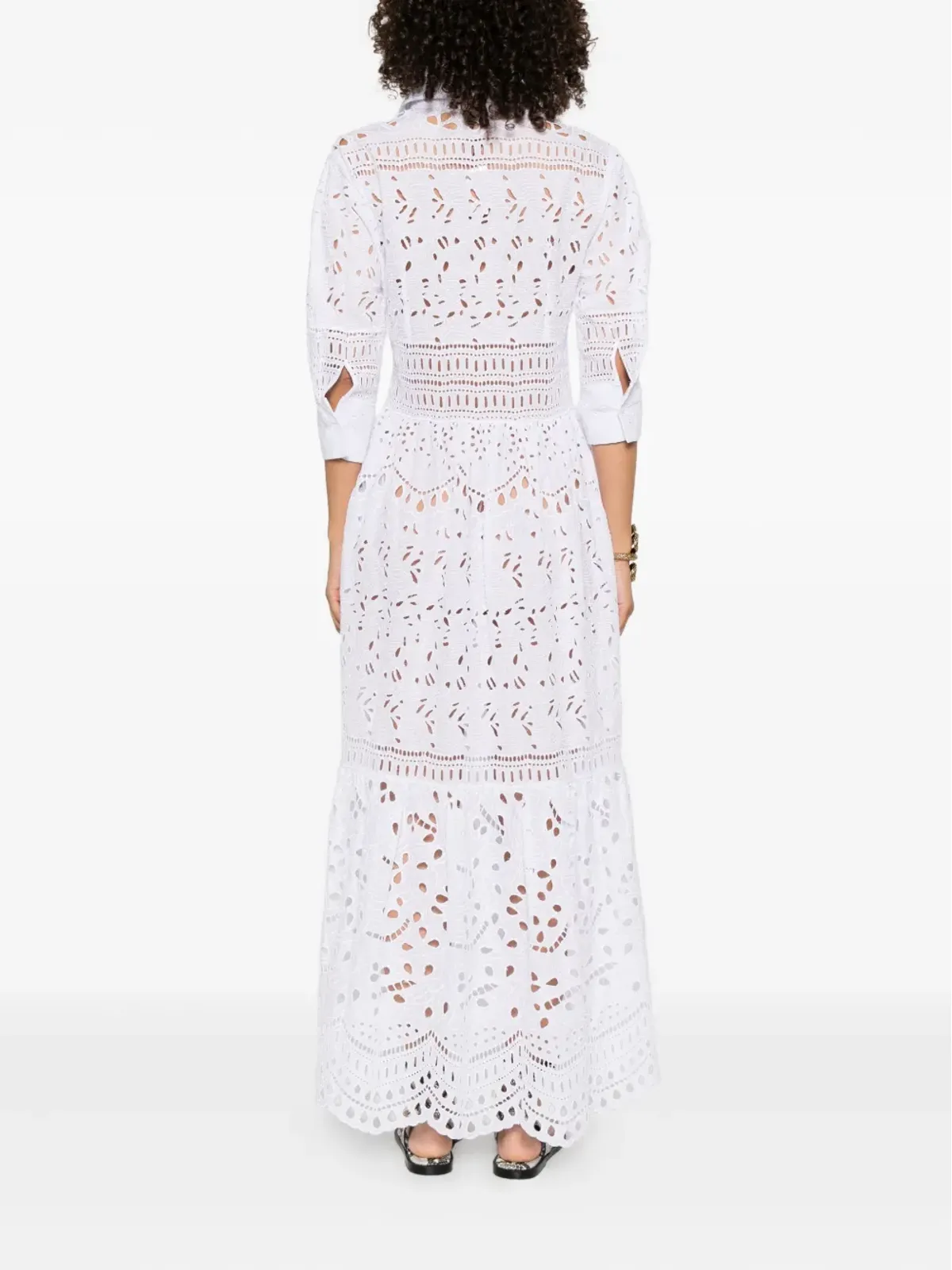Ermanno Scervino 刺繍入りティアードドレス - White - 画像4