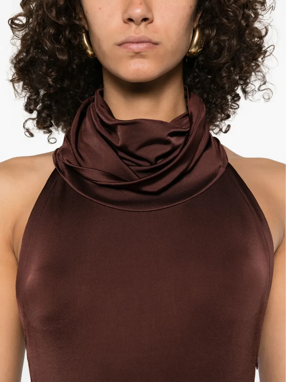 Victoria Beckham ハイネックドレス - Brown - 画像5