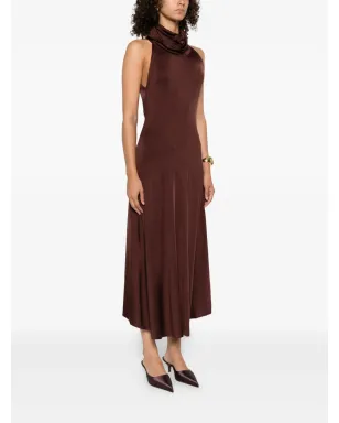 Victoria Beckham ハイネックドレス - Brown - サムネイル3