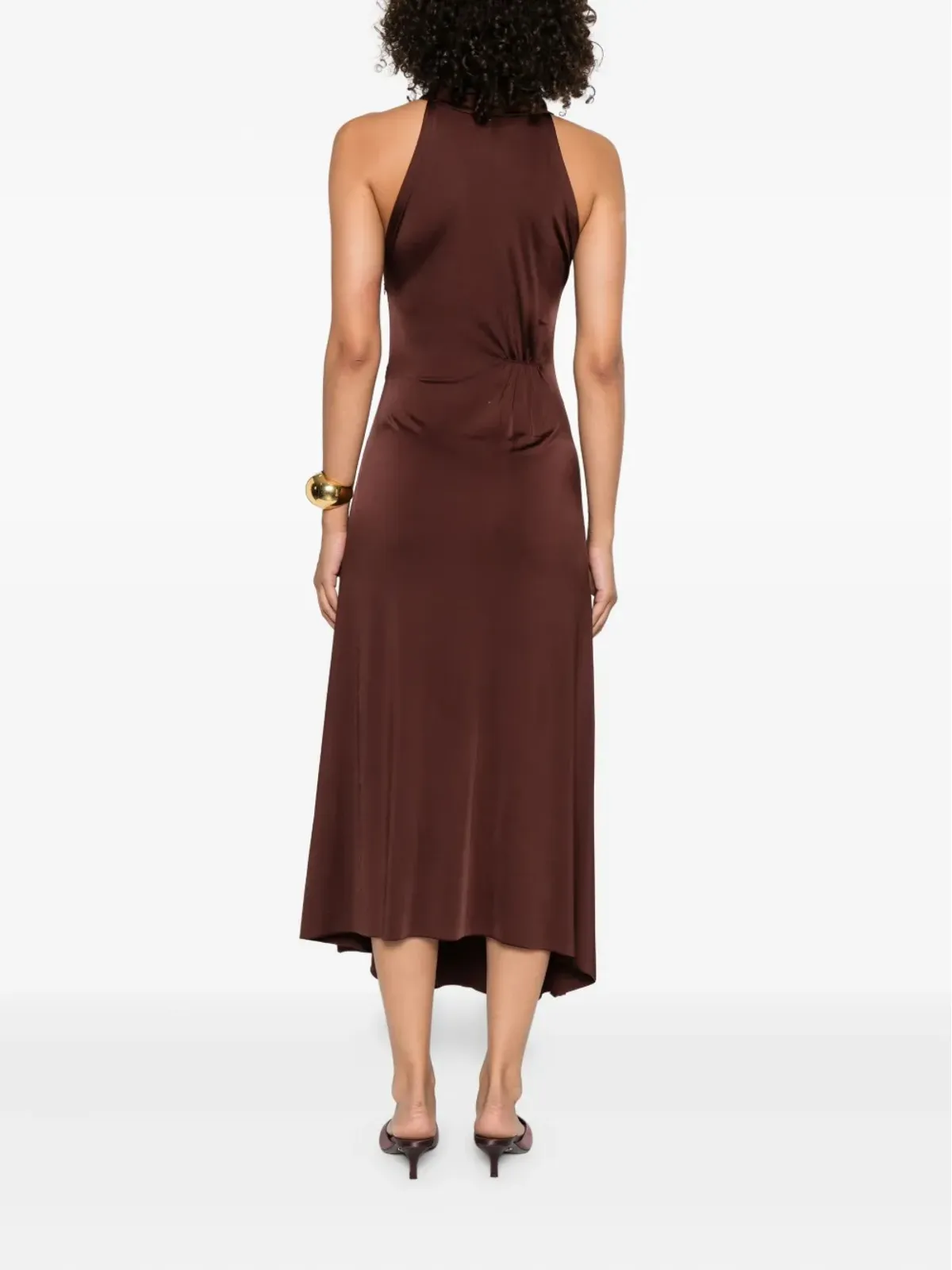 Victoria Beckham ハイネックドレス - Brown - 画像4