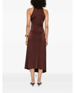 Victoria Beckham ハイネックドレス - Brown - サムネイル4