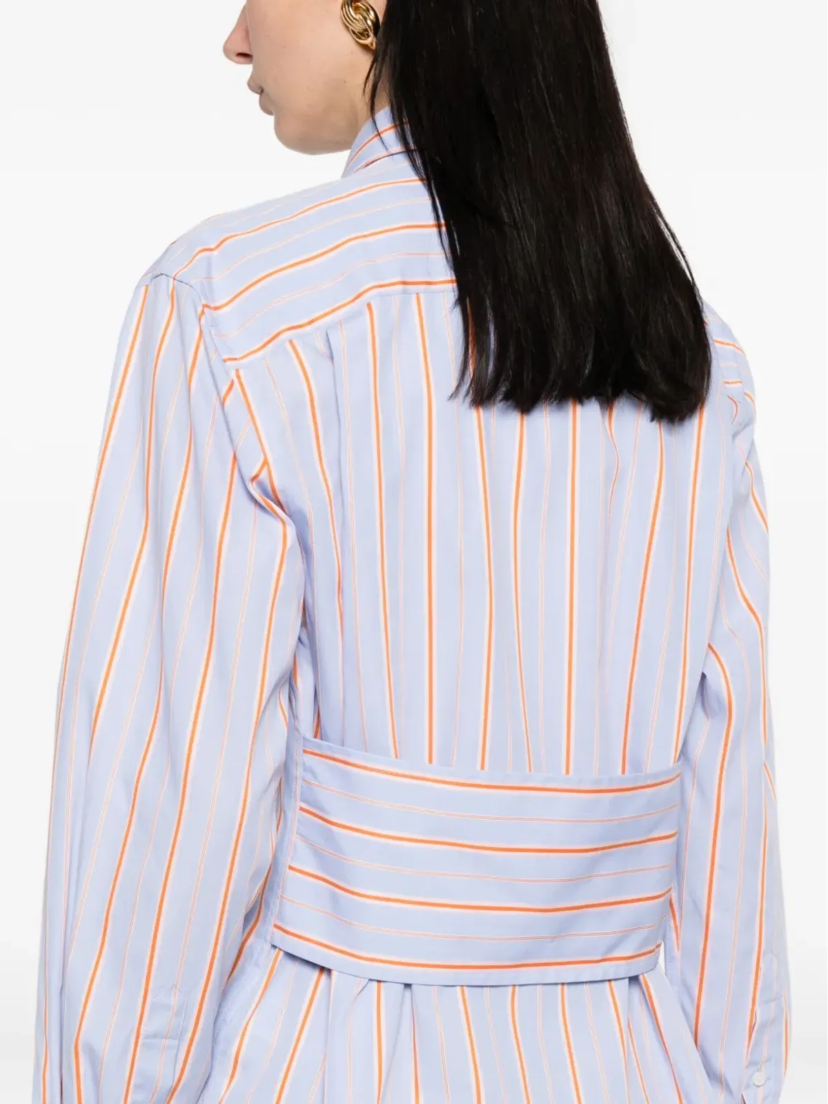 Victoria Beckham ストライプコットン長袖シャツ - 画像5