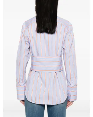 Victoria Beckham ストライプコットン長袖シャツ - サムネイル4