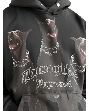 Represent Thoroughbred グラフィックプリントフーディー（グレー） - サムネイル4