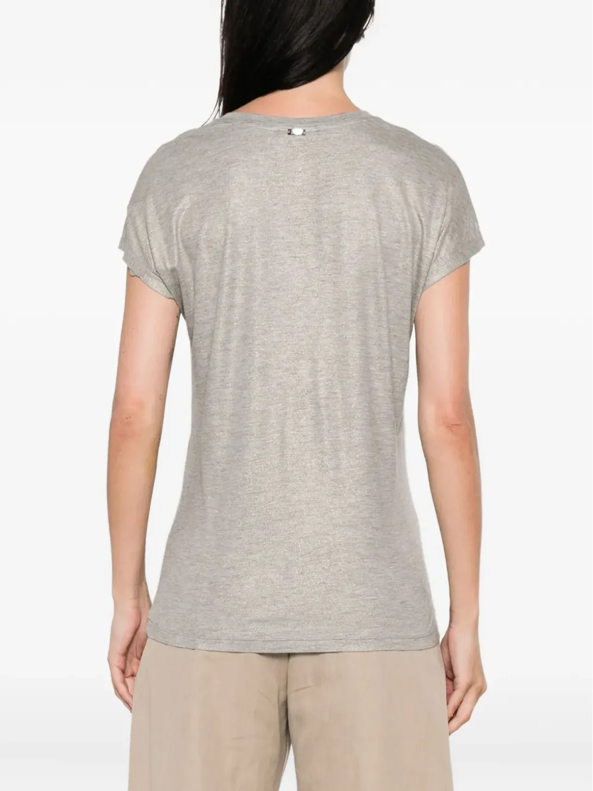 Herno メタリックVネックTシャツ - 画像4