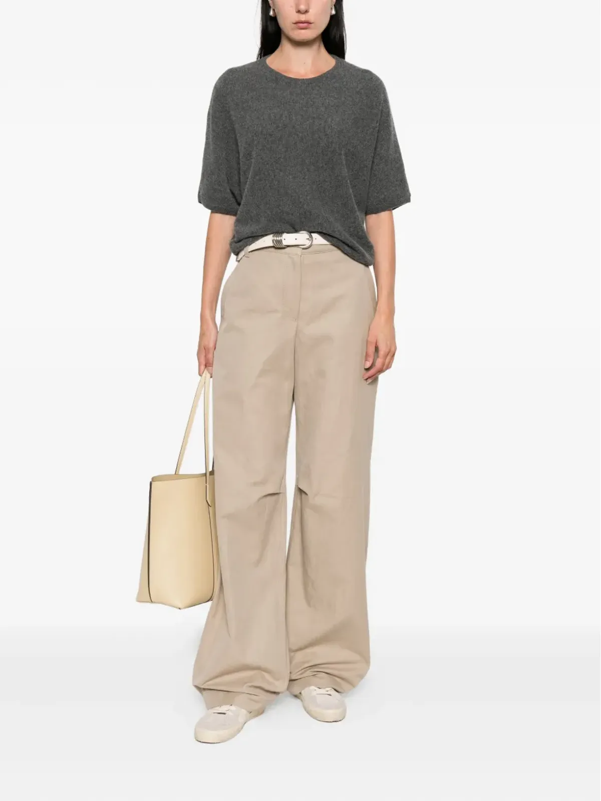 Herno ショートスリーブ カシミアトップ - グレー - 画像2