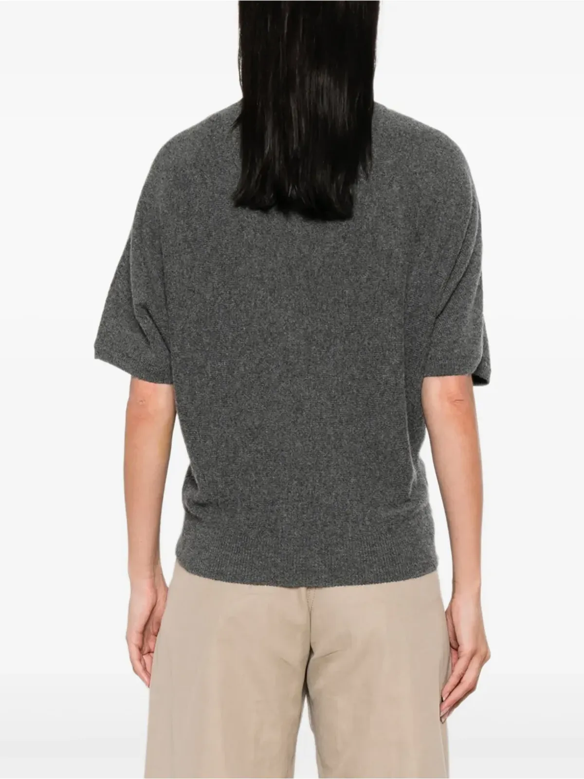 Herno ショートスリーブ カシミアトップ - グレー - 画像4
