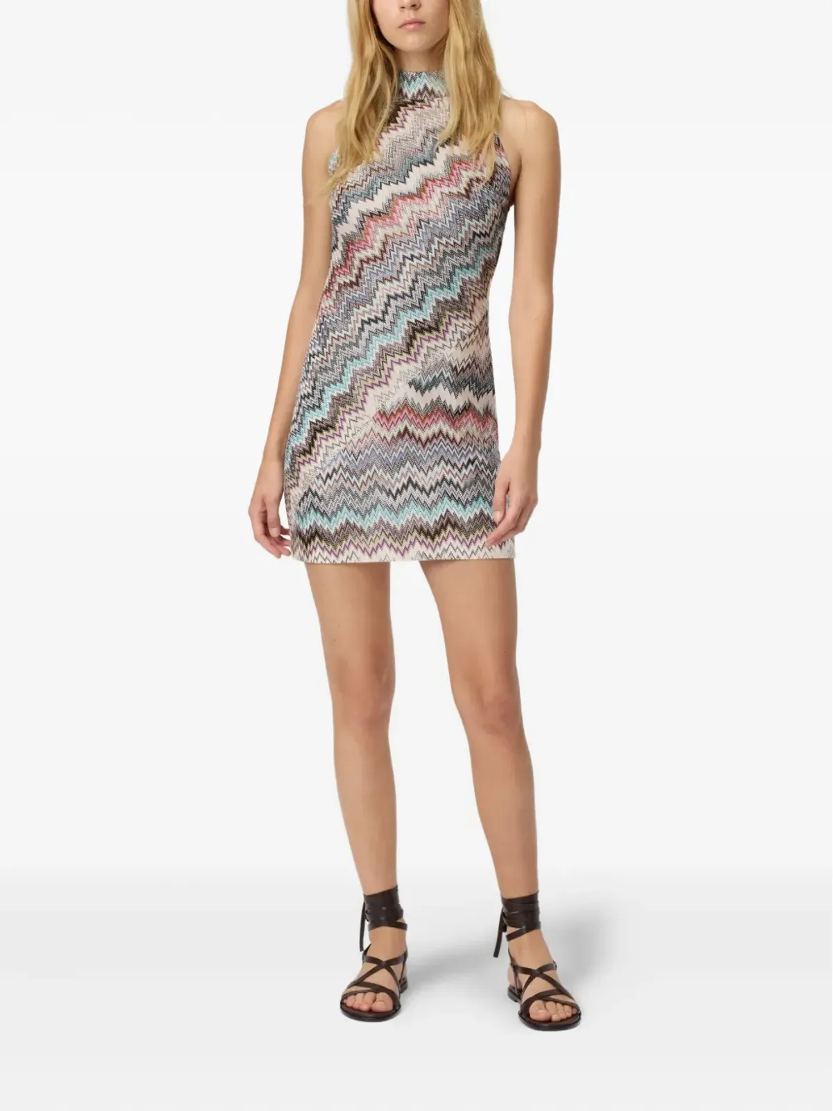 Missoni ジグザグ ホルターネック ミニドレス - 画像2