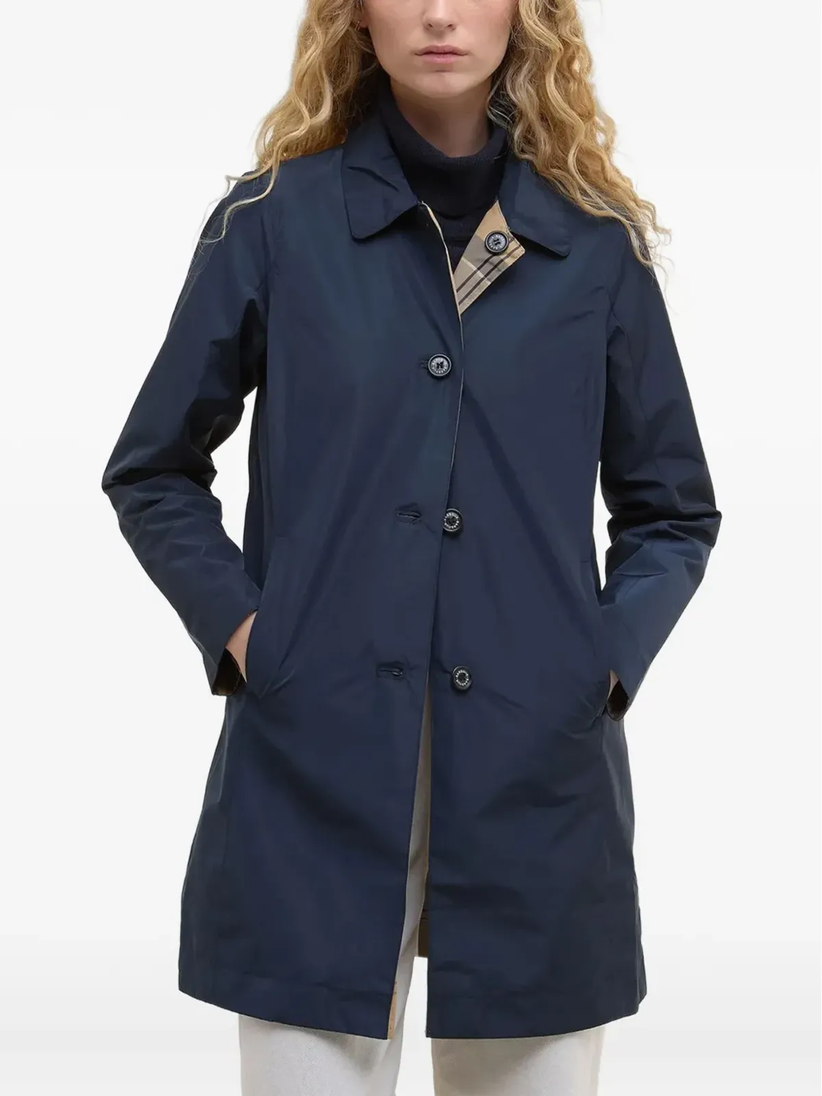 Barbour バビティ リバーシブル チェック柄裏地付き レインコート - 画像3