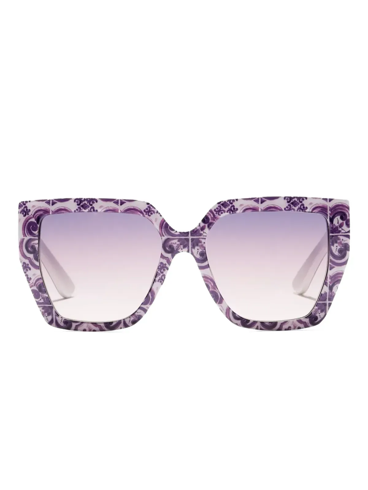Dolce & Gabbana Eyewear マイオリカ スクエアフレーム サングラス パープル - 画像1
