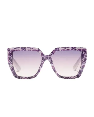 Dolce & Gabbana Eyewear マイオリカ スクエアフレーム サングラス パープル - サムネイル1