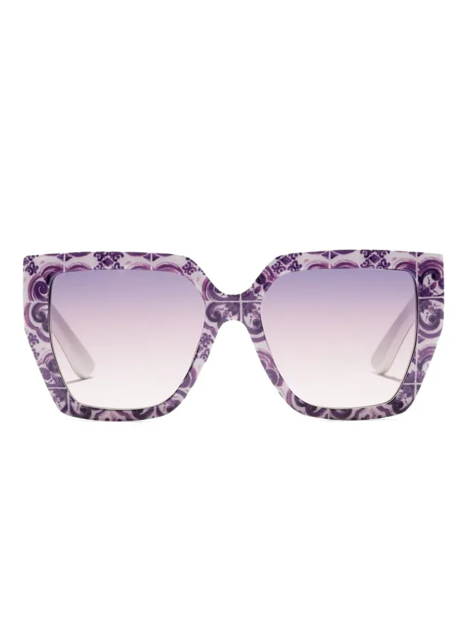 Dolce & Gabbana Eyewear Dolce & Gabbana Eyewear マイオリカ スクエアフレーム サングラス パープルの商品画像